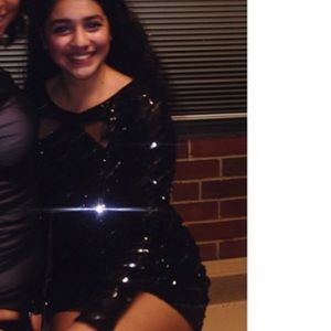 Glitter sequins dress black and silver